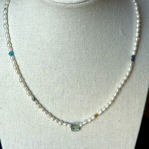 Anthropologie Botanist Abroad Asymmetric Pearl Necklace Nwt Gold Mint